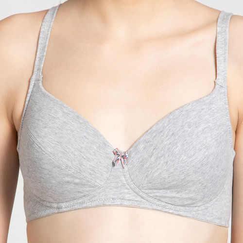 Buy Jockey Light Grey Melange Beginners Bra Style Number-MJ05 Online