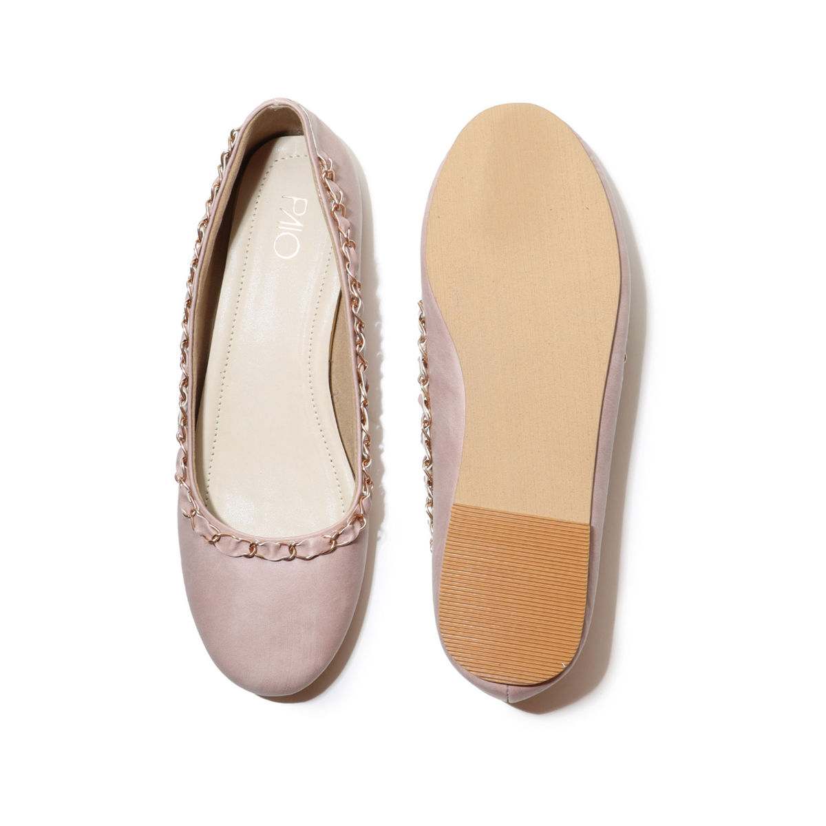 Buy PAIO Solid Peach Ballet Flats Online