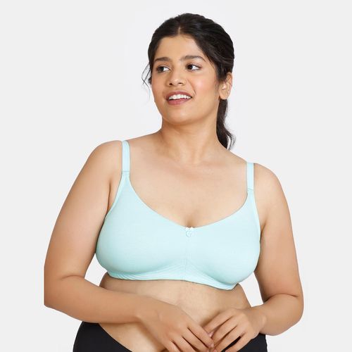 Buy Zivame Double Layered Non-wired 3-4th Coverage Sag Lift Bra Aruba Blue  Blue Online