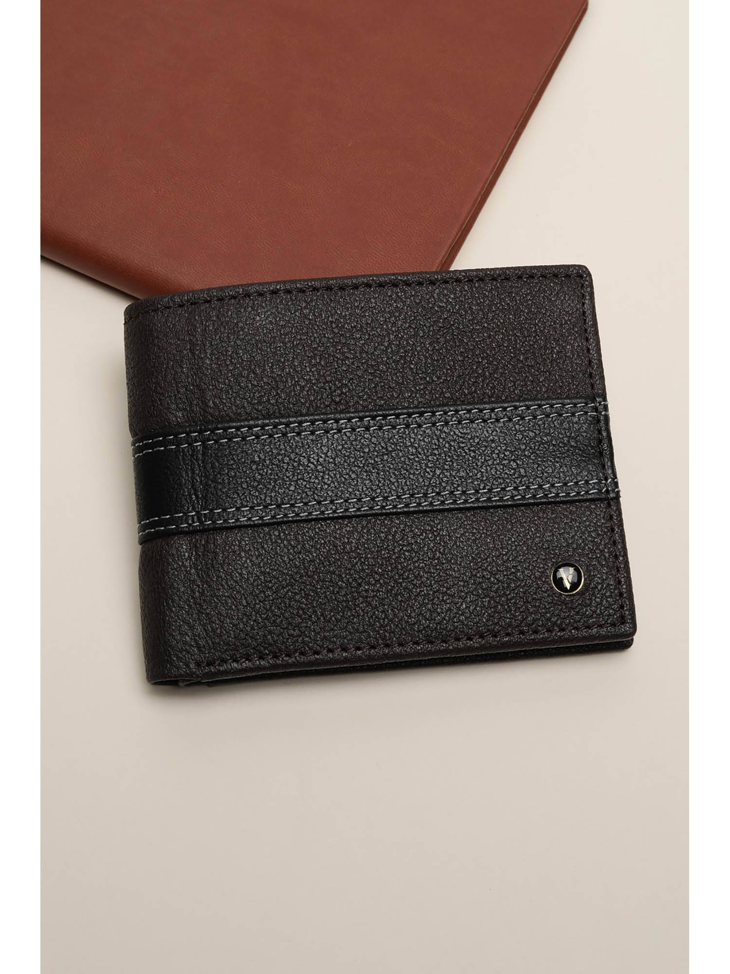 Van Heusen Men Dark Brown Leather Wallet