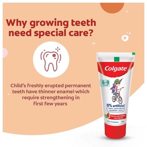 Buy Colgate Toothpaste for Kids (6-9 years), Natural Strawberry