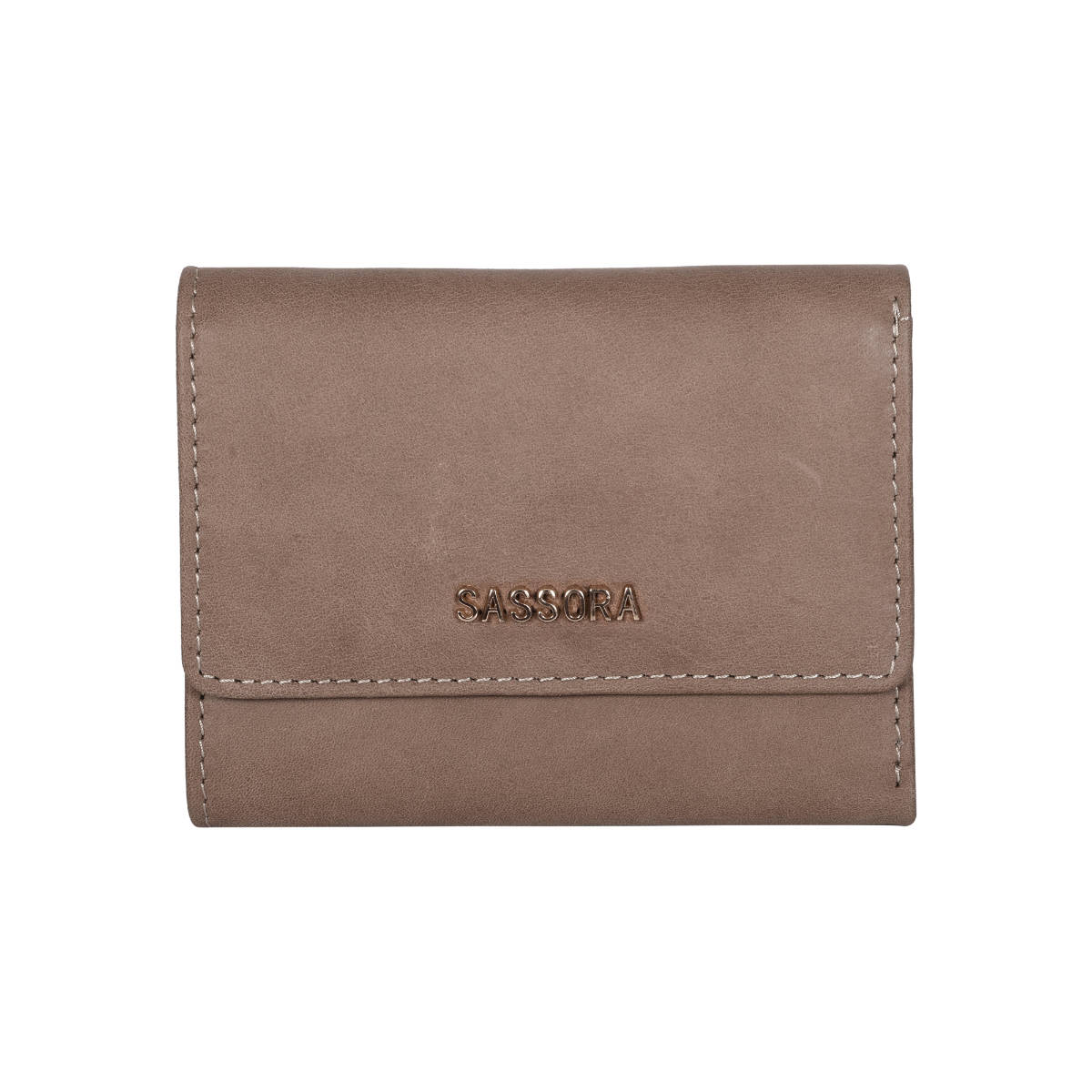 Sassora Genuine Leather Medium Size Beige Rfid Protected Wallet - 5 Card Slots (M)