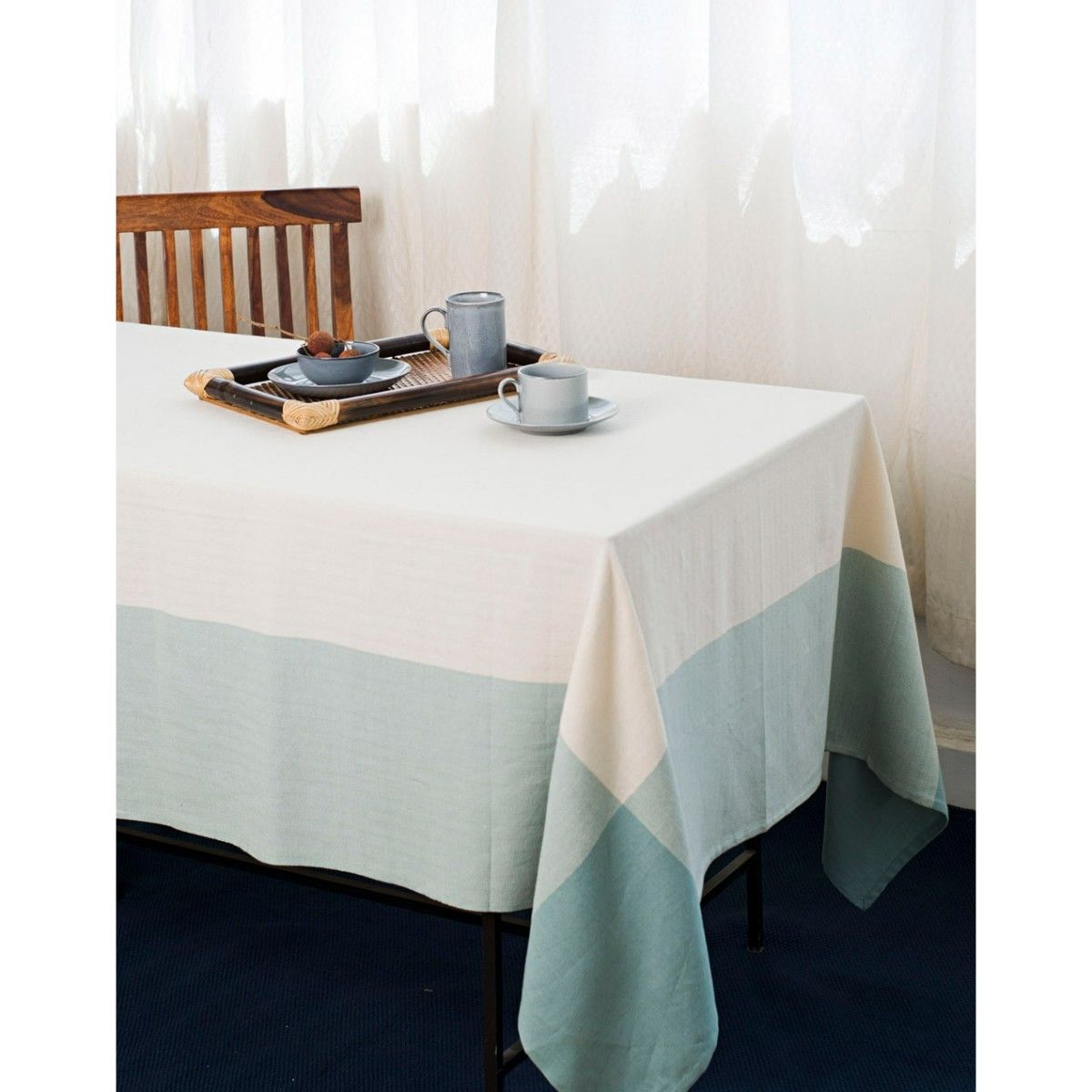 Fabindia Blue Adesh Cotton Table Cover Buy Fabindia Blue Adesh Cotton