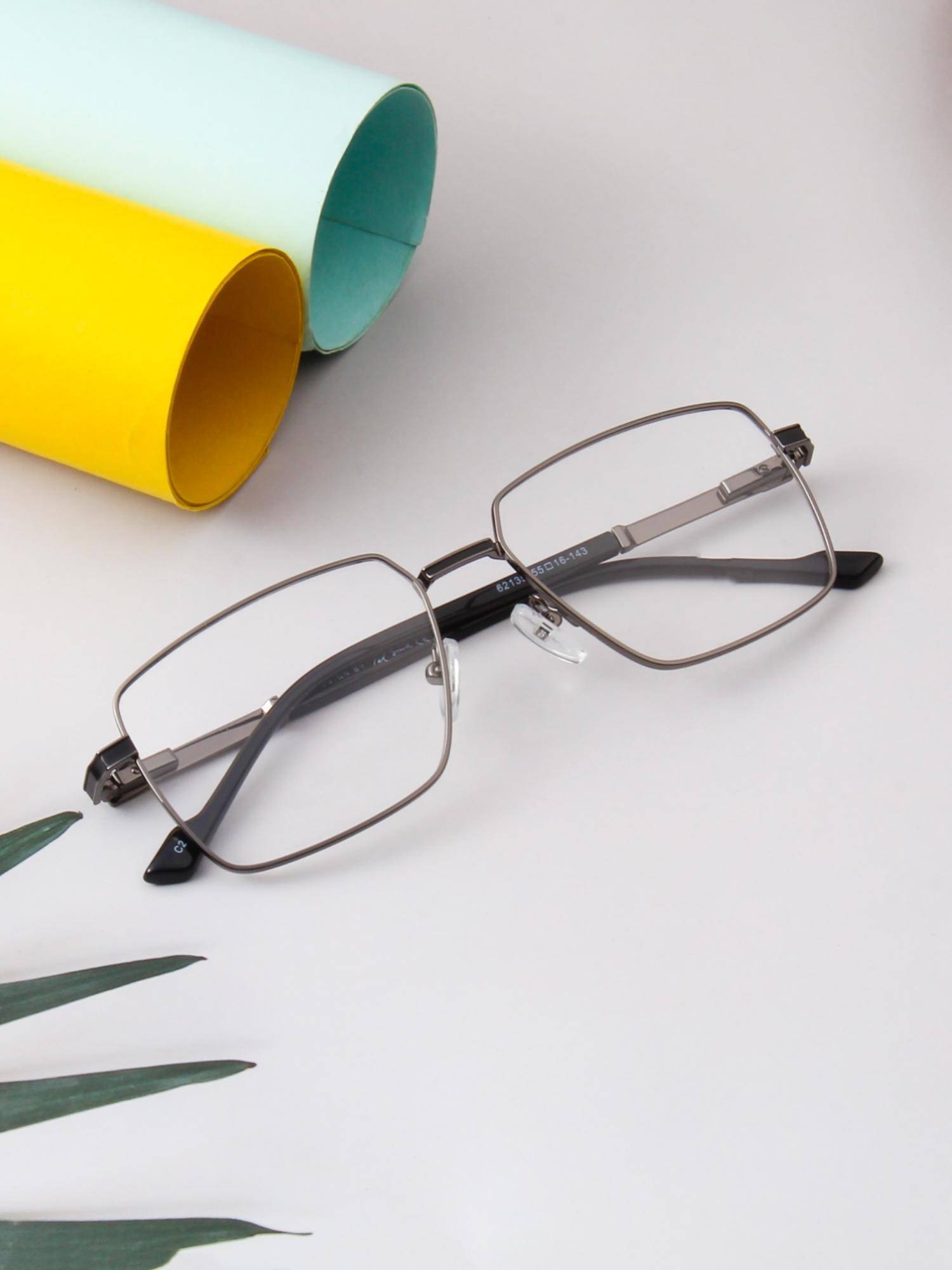 TED SMITH Unisex Full Rim Rectangle Grey Eyeglass Frame