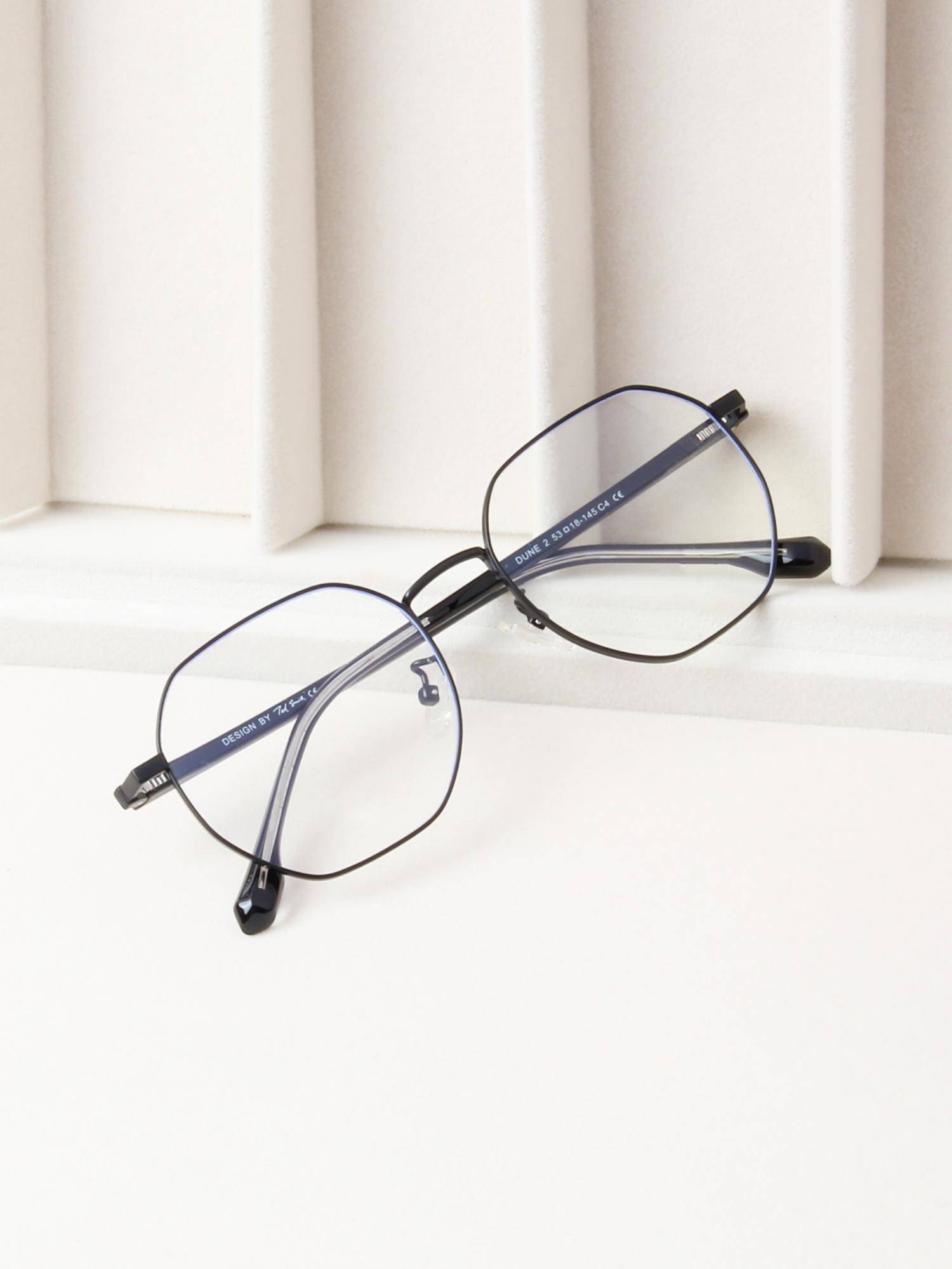 TED SMITH Unisex Full Rim Irregular Black Eyeglass Frame