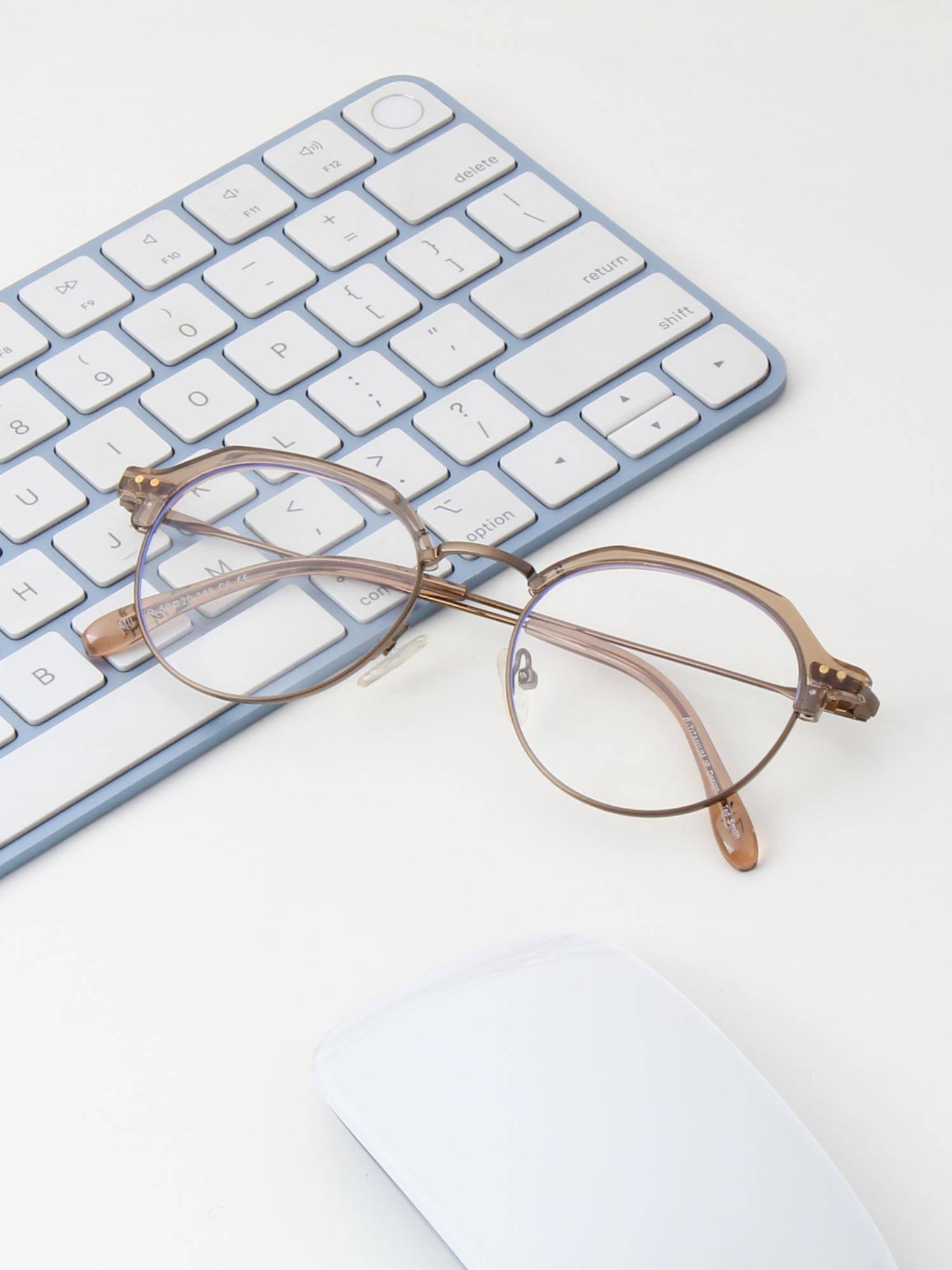 TED SMITH Unisex Full Rim Square Brown Eyeglass Frame