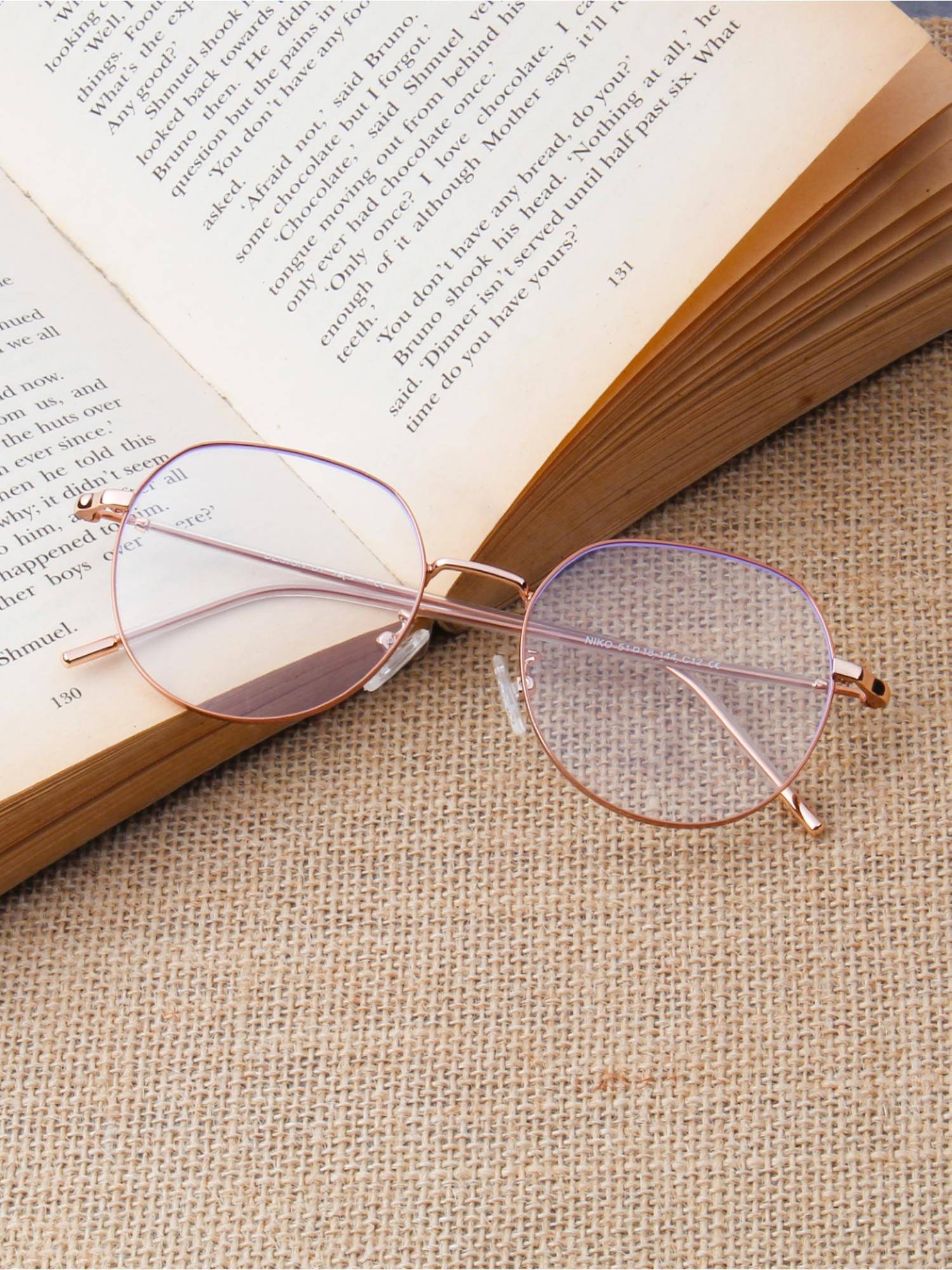 TED SMITH Unisex Full Rim Round Gold Eyeglass Frame