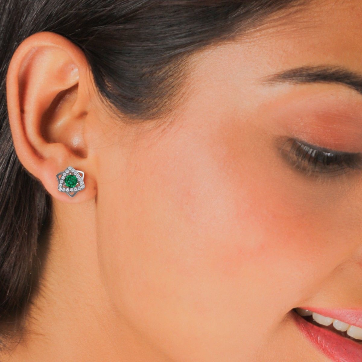 Giva 925 Sterling Silver Emerald Green Star Earrings For Women Buy