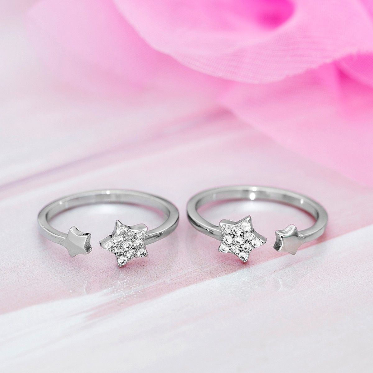 Silver Toe Ring, Silver Star Toe Ring, Star Toe Jewellery