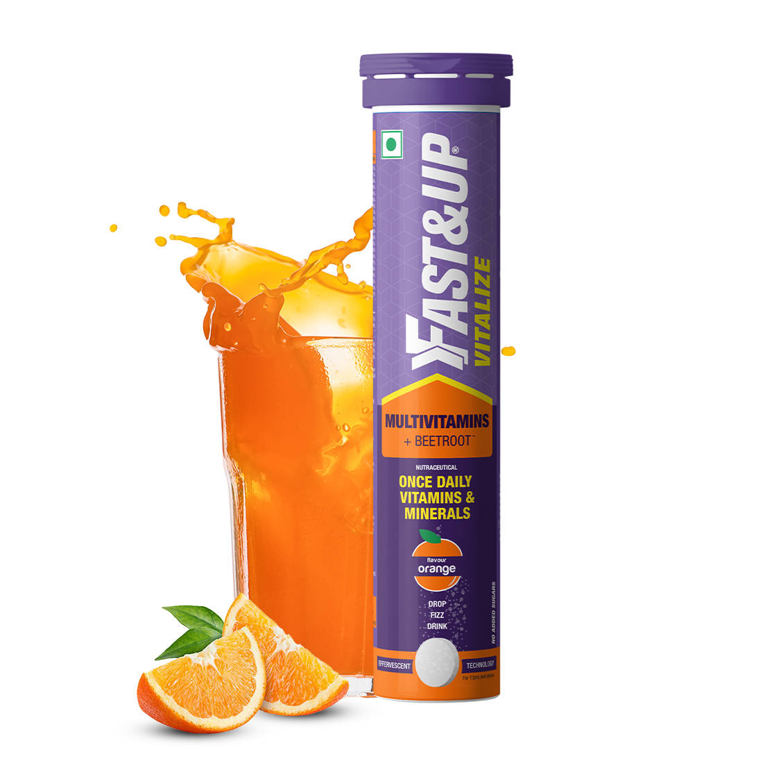 Fast&Up Vitalize Multivitamin Natural Beetroot Supplements - Orange