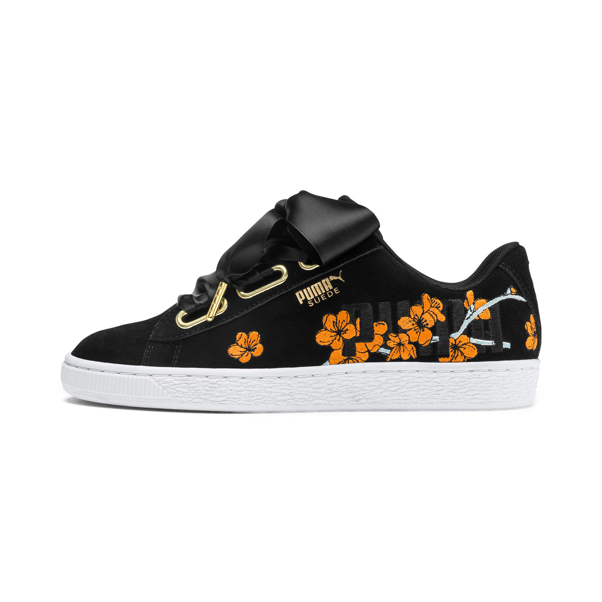 Buy Puma Suede Heart Floral Wn S Black Brigh Sneaker 7 Online