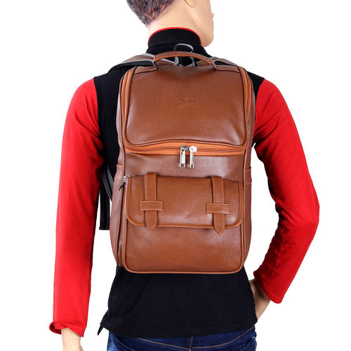 Leather World 14 inch Vegan Leather Laptop Casual College Backpack Women