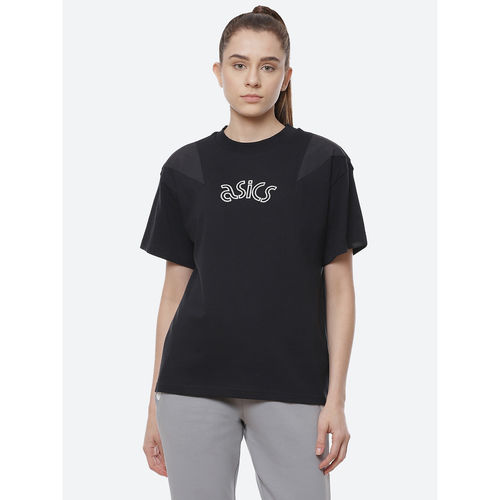 Asics W Embroidery SS Black Womens T-Shirts (S)