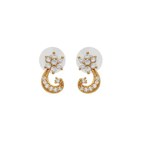 Buy Swirl Nakshatra CZ Stud Earrings