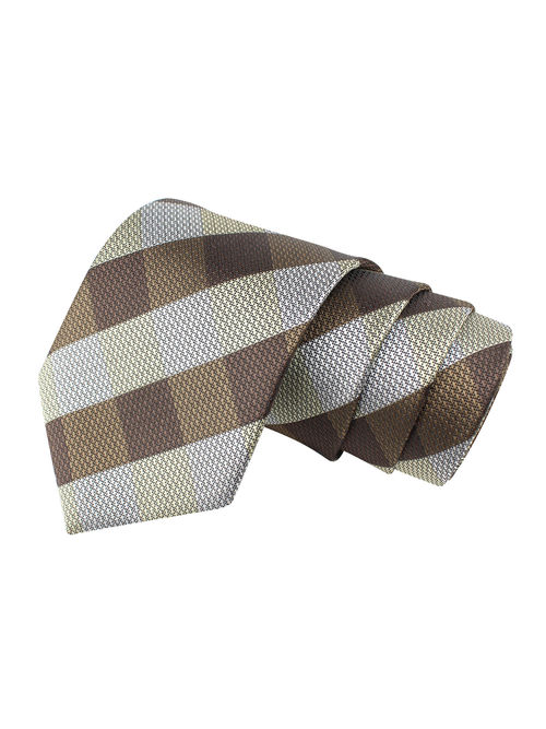 PELUCHE Sassy Checkered Brown Neck Tie for Men