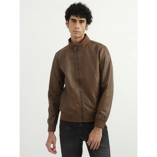 Buy United Colors Of Benetton Men Solid High Neck Jacket Brown Online