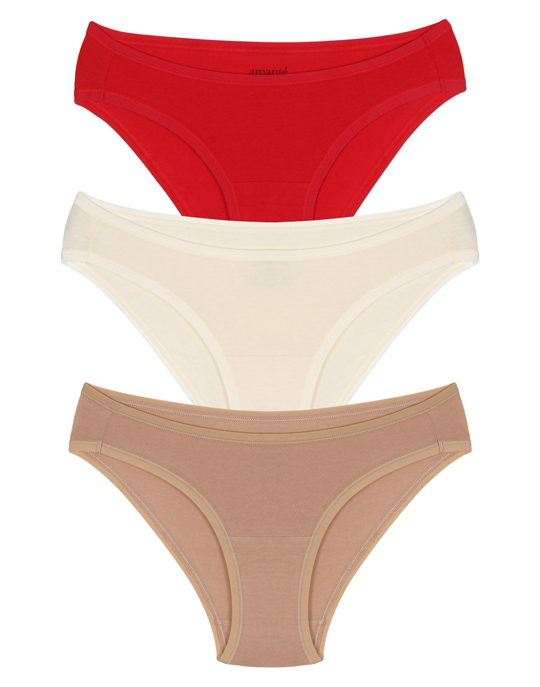 Amante Three Piece Bikini Panty Pack With Thin Elastic Waist Band Buy