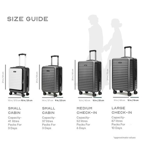 Assembly Hard Body Set of Luggage Trolley Suitcase 28, 24 20 inch  Grey White