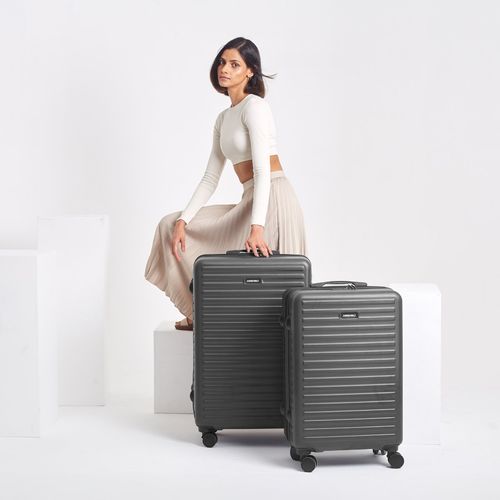 Buy Assembly Luggage Trolley Large Medium Check-In-Grey (Set of