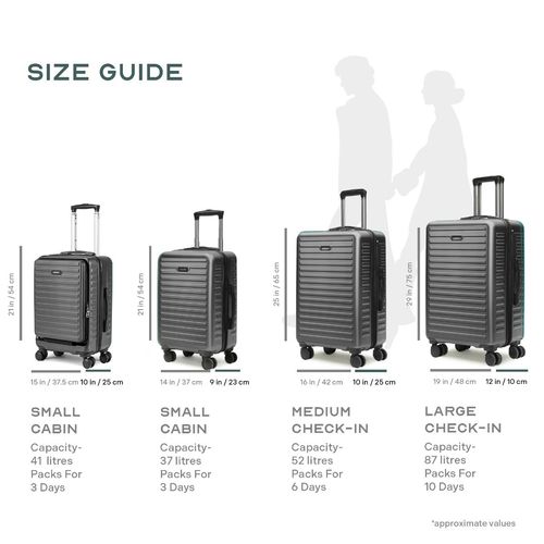 Buy Assembly Luggage Trolley Large Medium Check-In-Grey (Set of