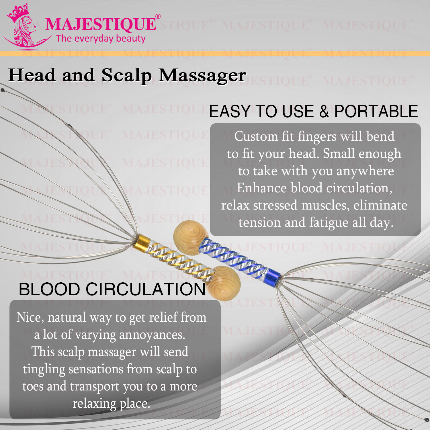 Buy Majestique Scalp Massager for Handheld Head Massage Tingle Stress Relief Color May Vary