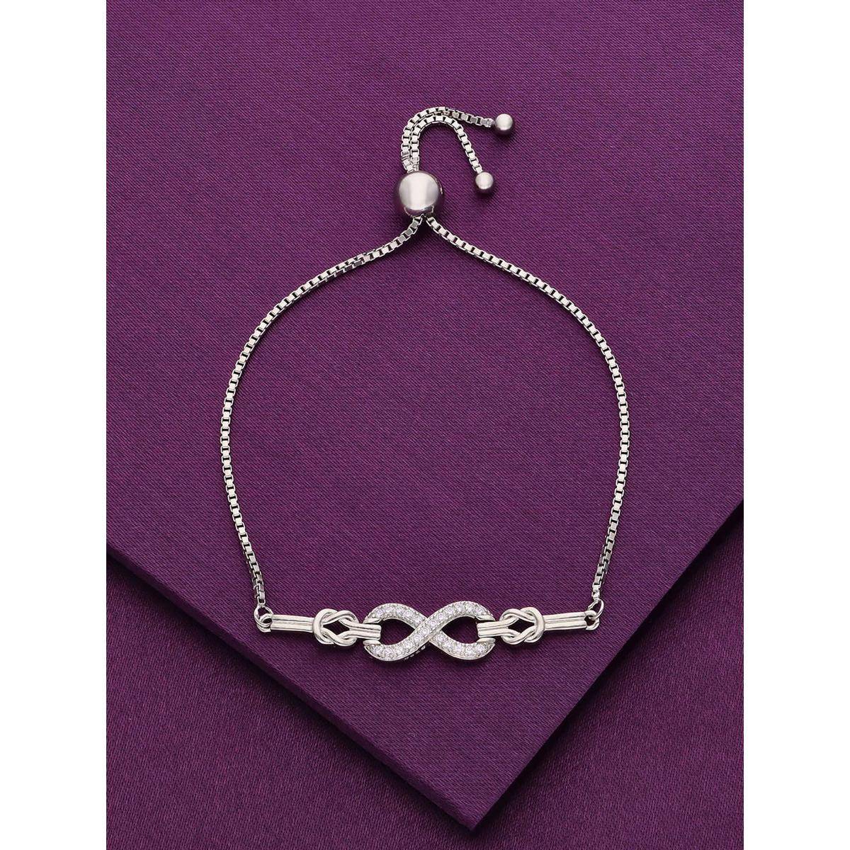 Kai Jewel Sterling Silver Classic Knot Infinity Adjustable Bracelet
