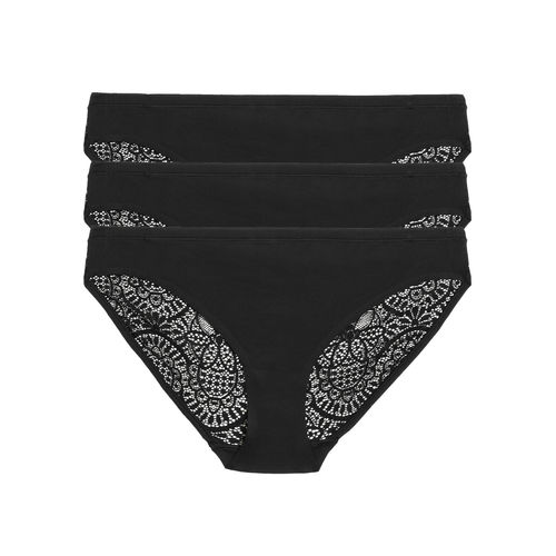 Buy Marks & Spencer Body Soft Lace Bikini Knickers - Black (Pack of 3)  Online