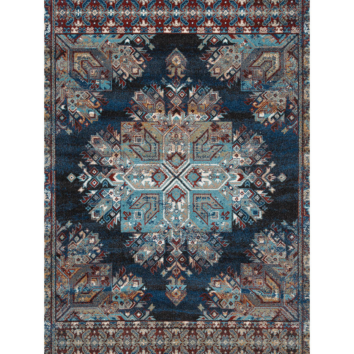 Buy Ddecor Live Beautiful Blue PolypropyleneMediumRugAustin Online