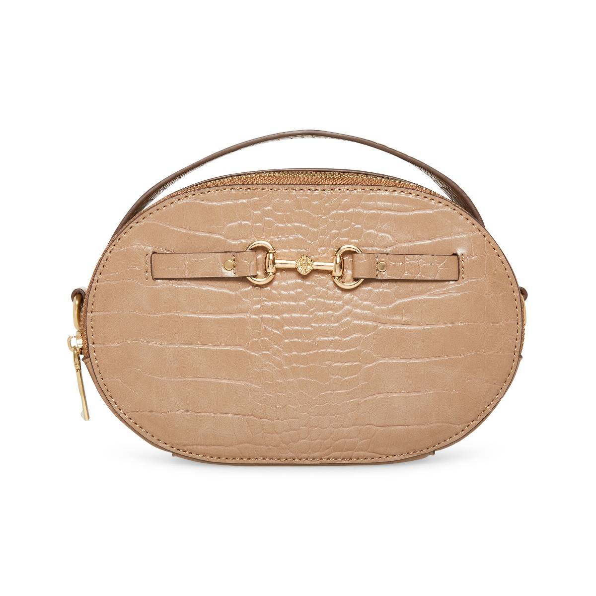 Anne Klein Women Embossed Croco Beige Textured Sling Bag