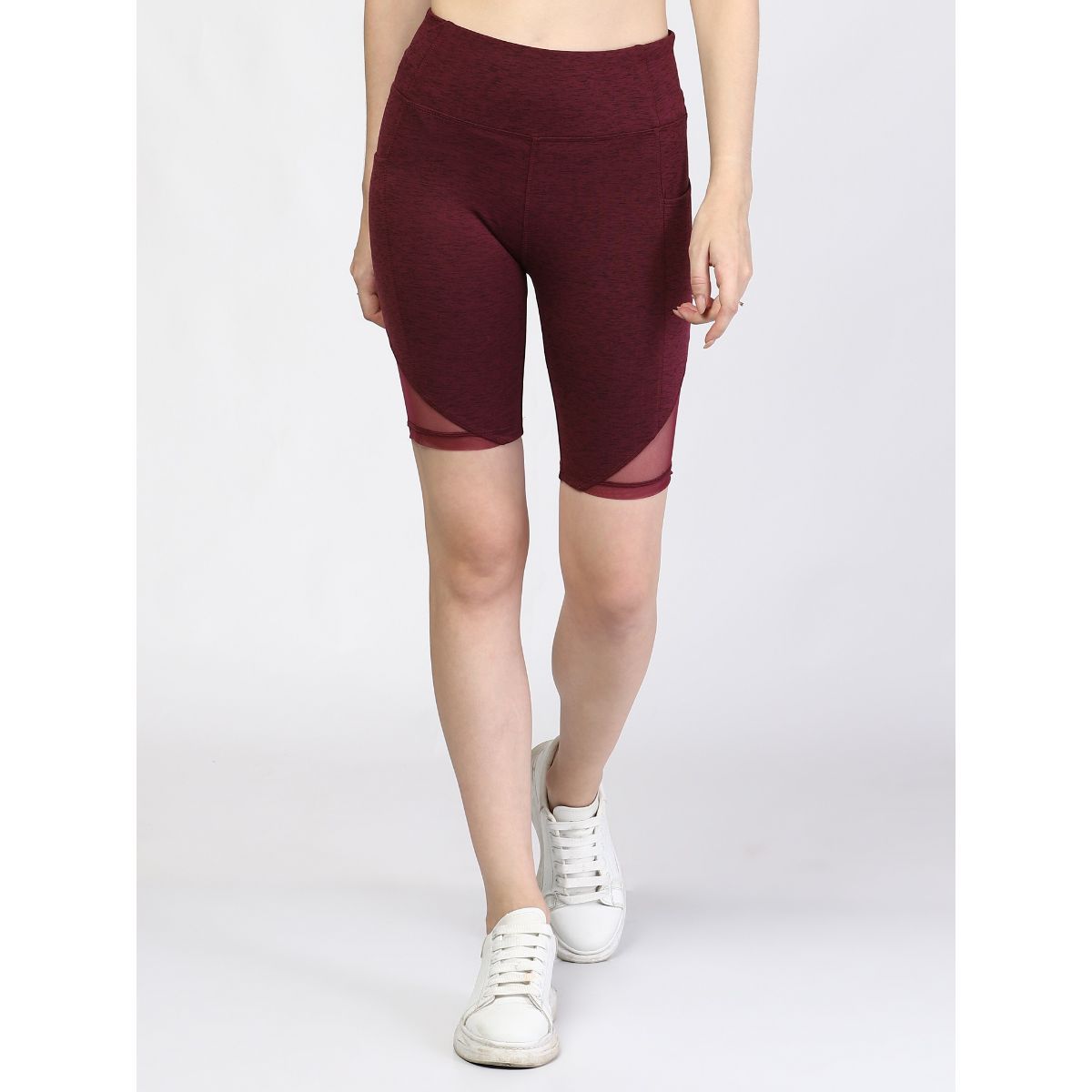 Buy The Dance Bible Plum High Waist Stylish Cycling Shorts With
