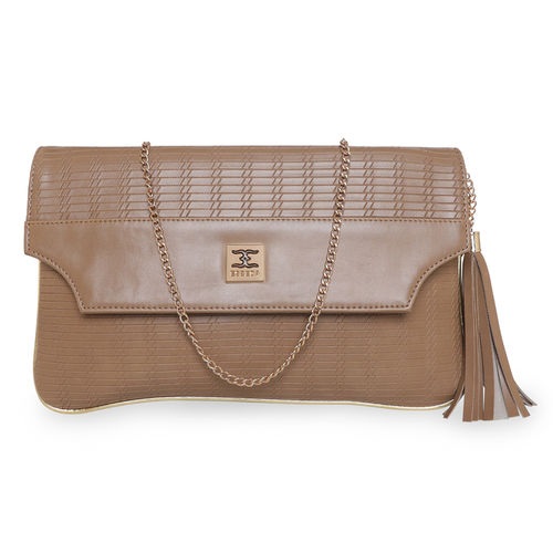 Buy ESBEDA Beige Color Classic Embossed Envelope Clutch For Women