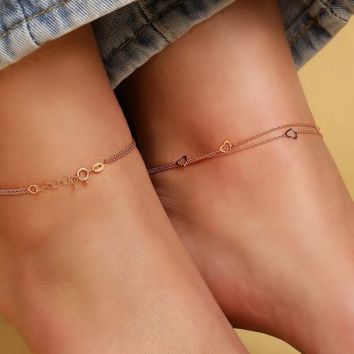 Zavya Singing Hearts 925 Silver Anklets Rose Gold Plating