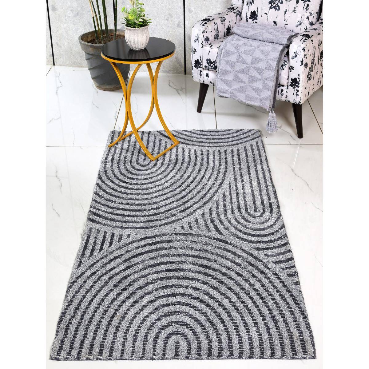 Saral Home Uval Modern Soft Pile Carpet Grey