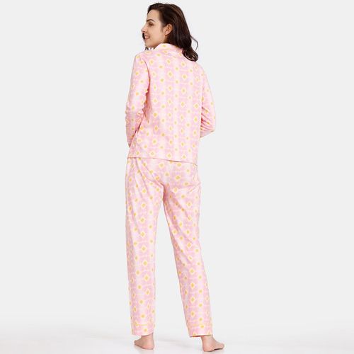 Buy Zivame Maternity Ikat Knit Cotton Pyjama Set - Candy Pink at