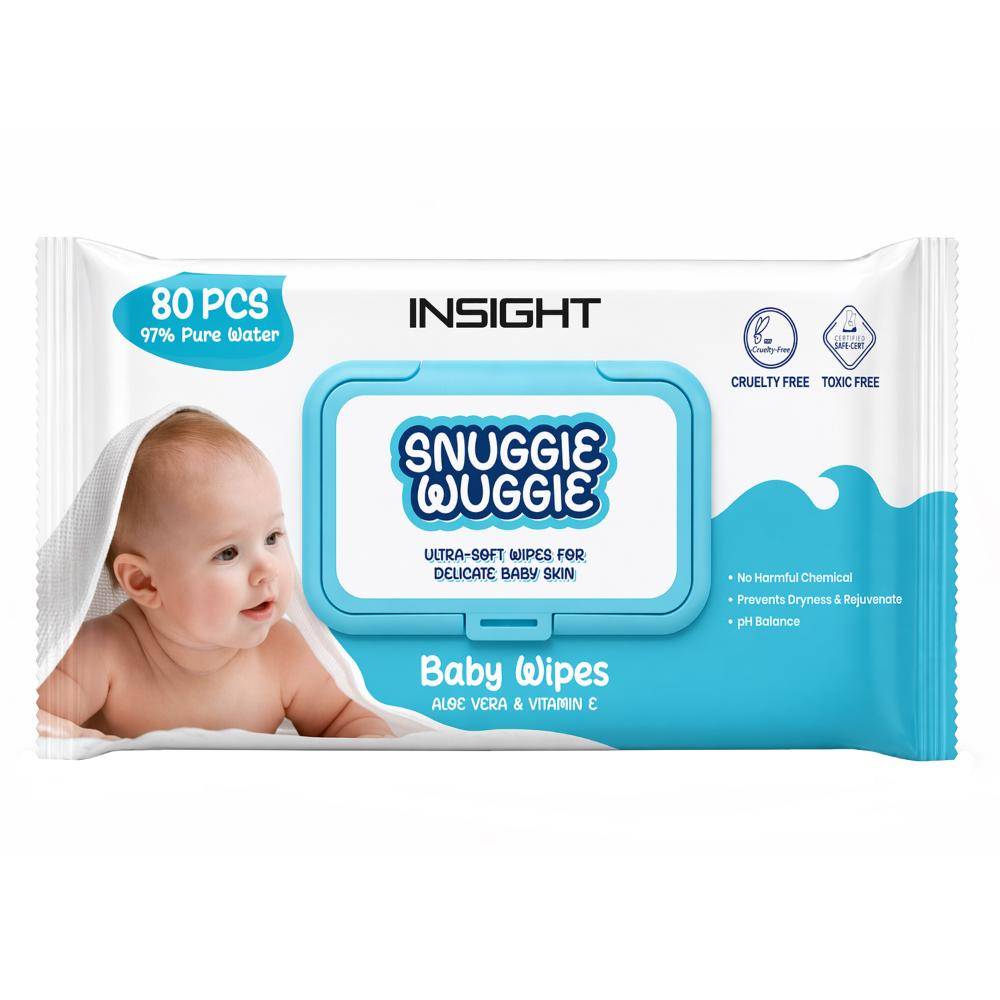 Insight Cosmetics Snuggle Wuggle Baby Wipes (80 Wipes)
