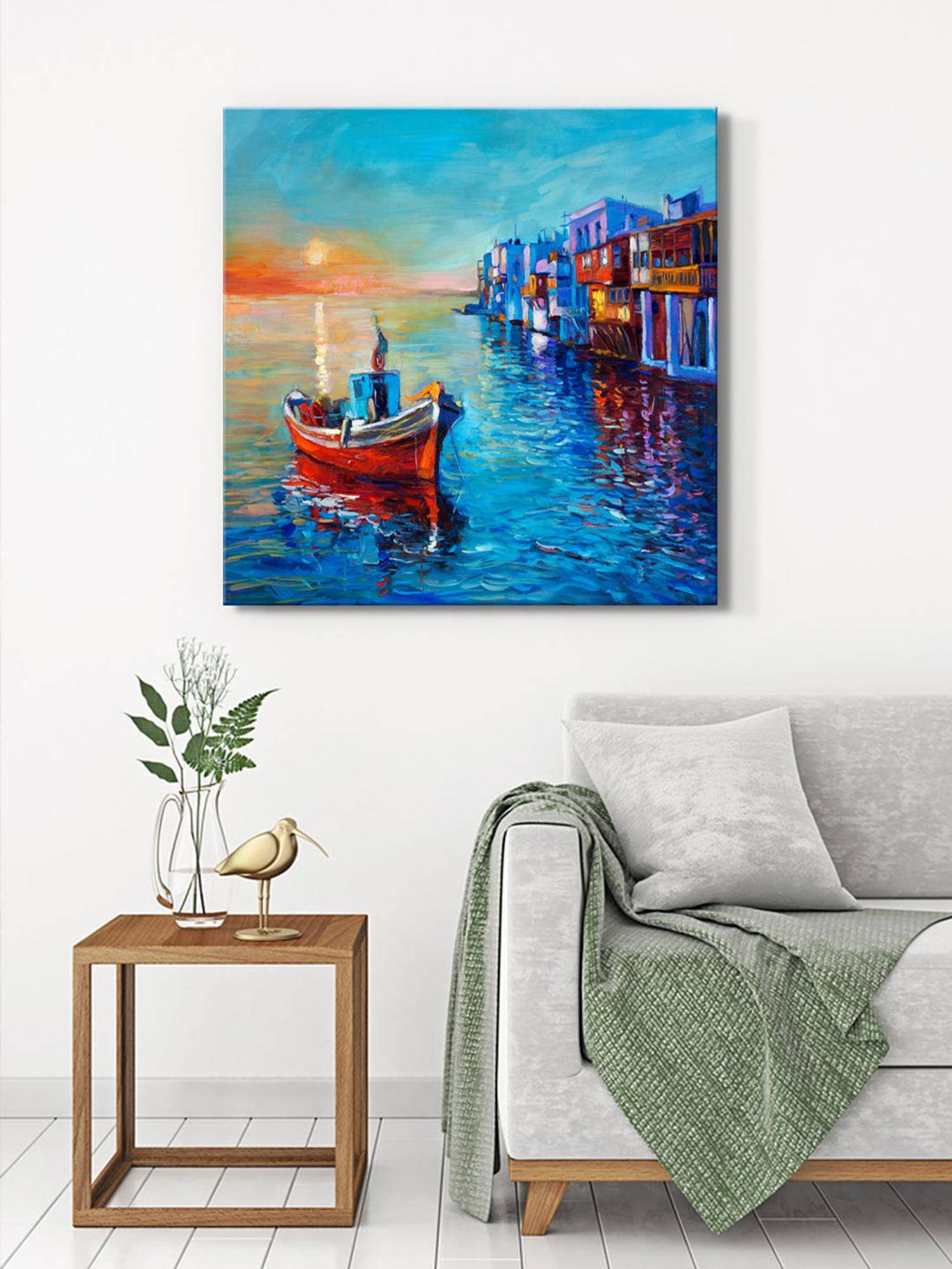 999Store Seaside Sunset Canvas-Wrapped Painting Elegant Art For Relaxing Spaces