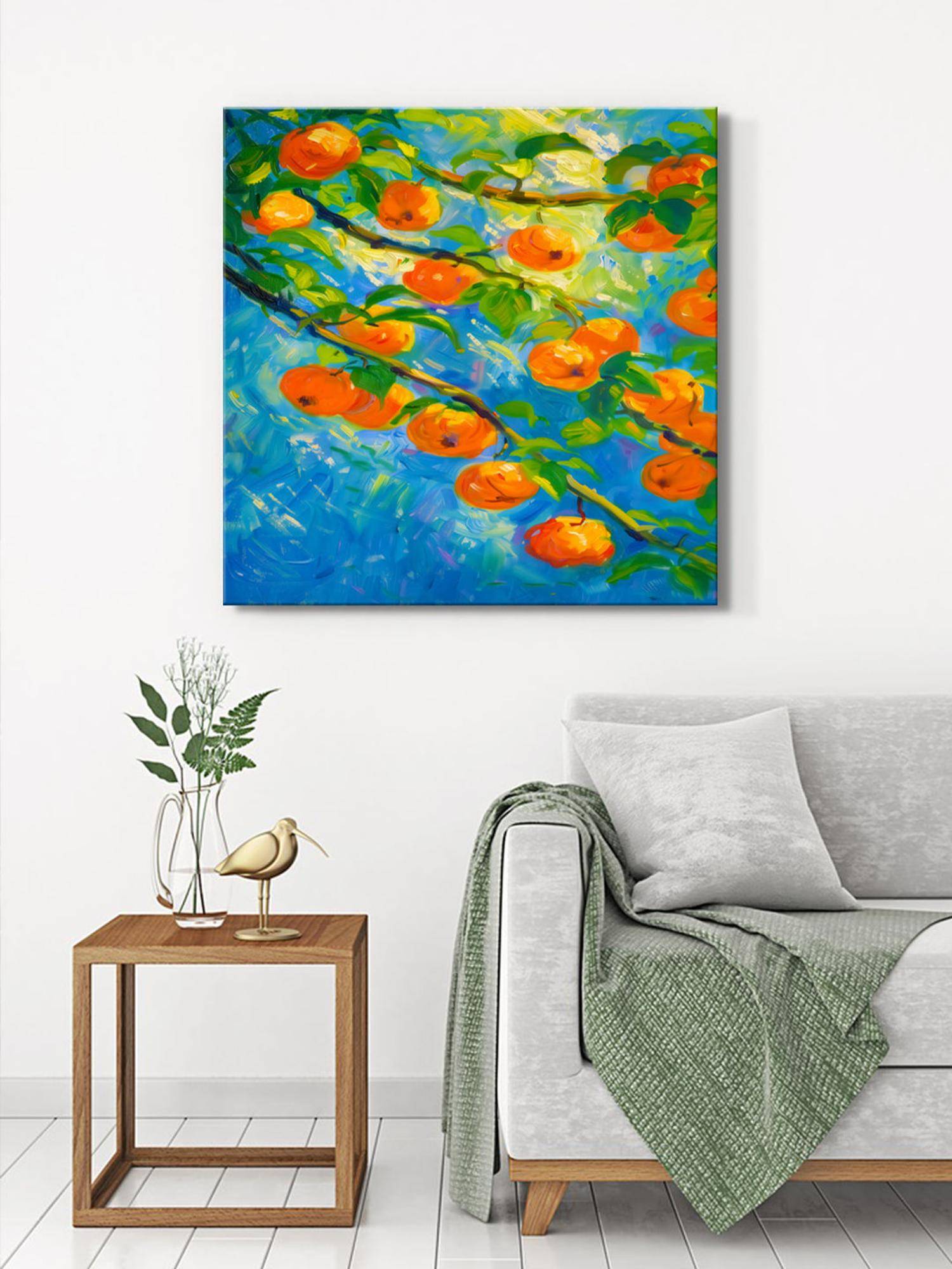 999Store Orange Orchard Canvas-Wrapped Painting