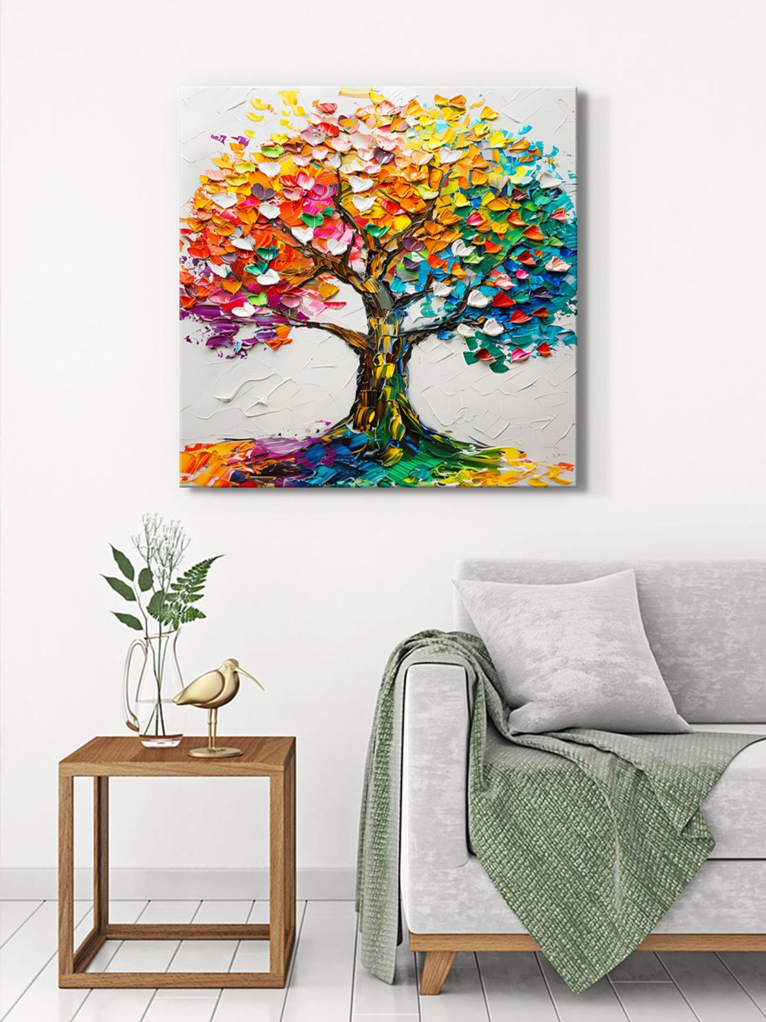 絵画 TREE Buy 999Store Colourful Tree Canvas-Wrapped Painting Online
