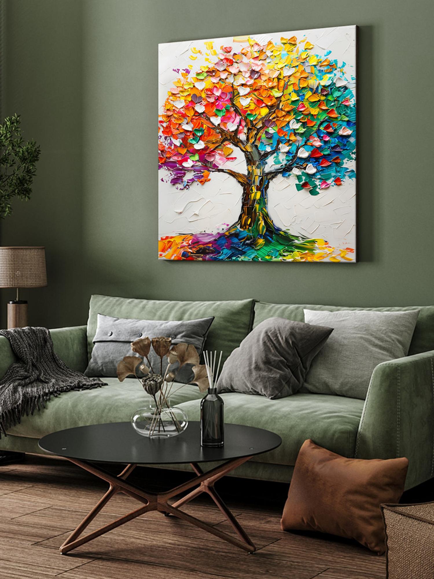 Buy 999Store Colourful Tree Canvas-Wrapped Painting Online