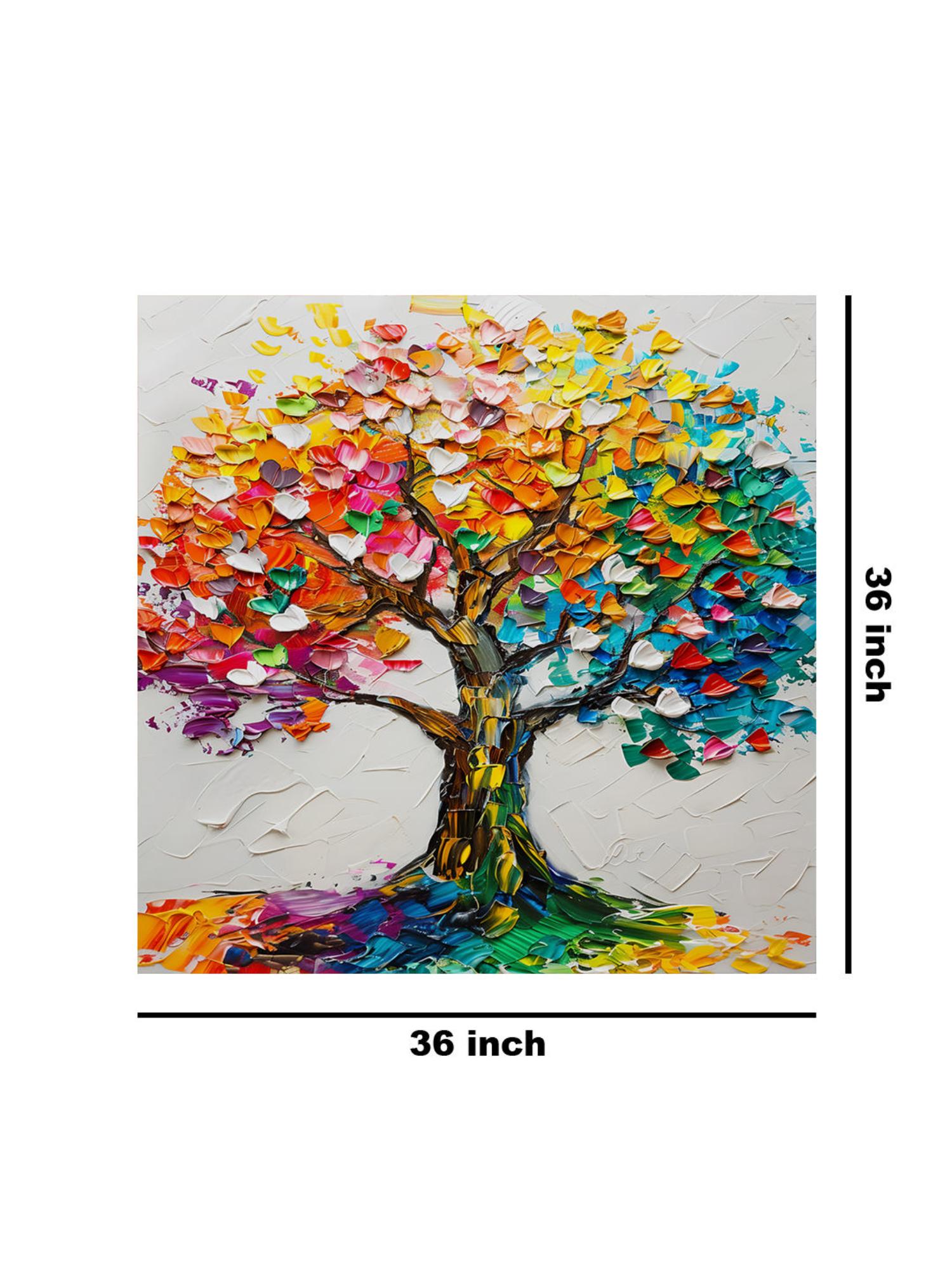 Buy 999Store Colourful Tree Canvas-Wrapped Painting Online