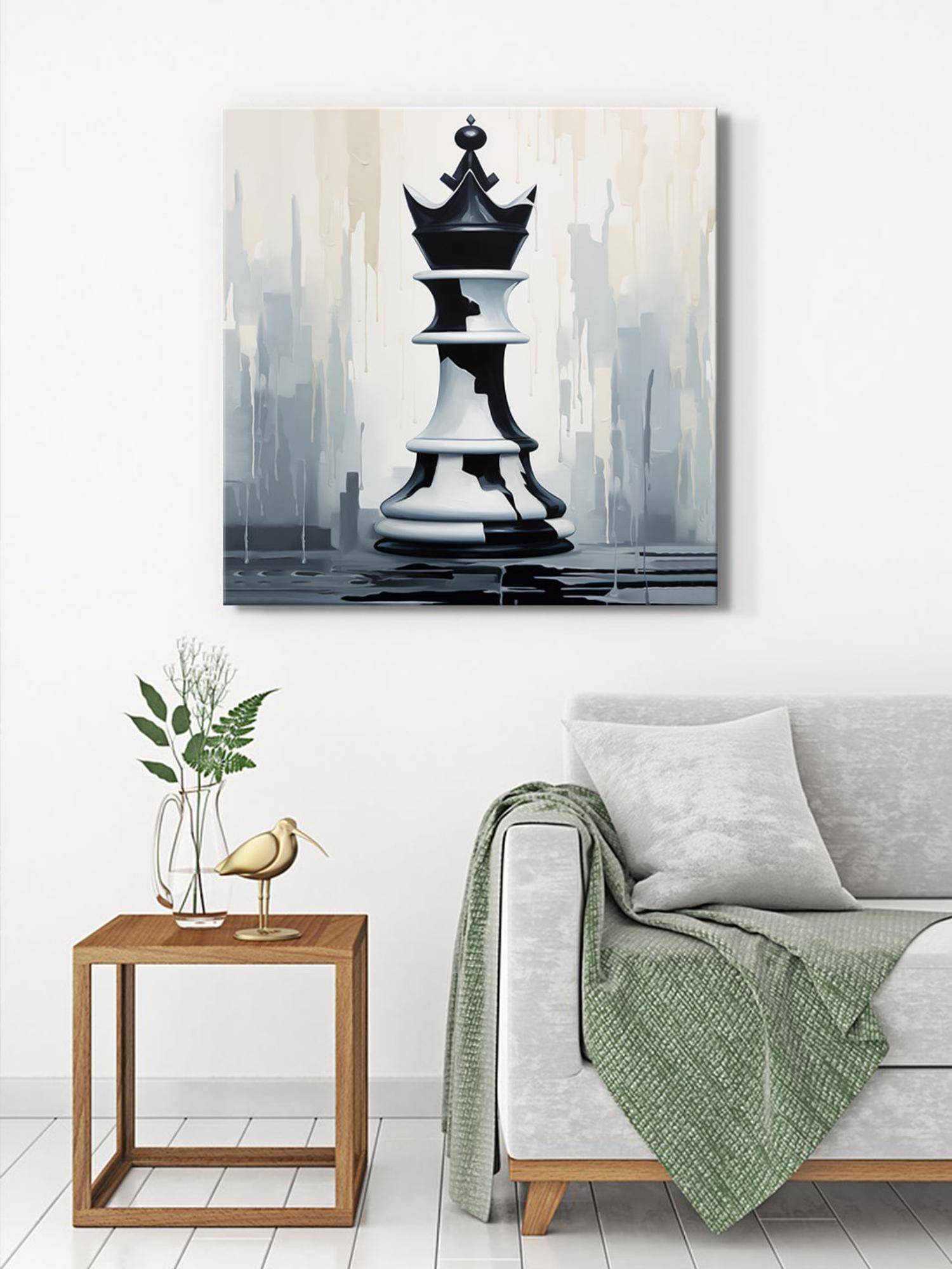 999Store Chess King Canvas-Wrapped Painting