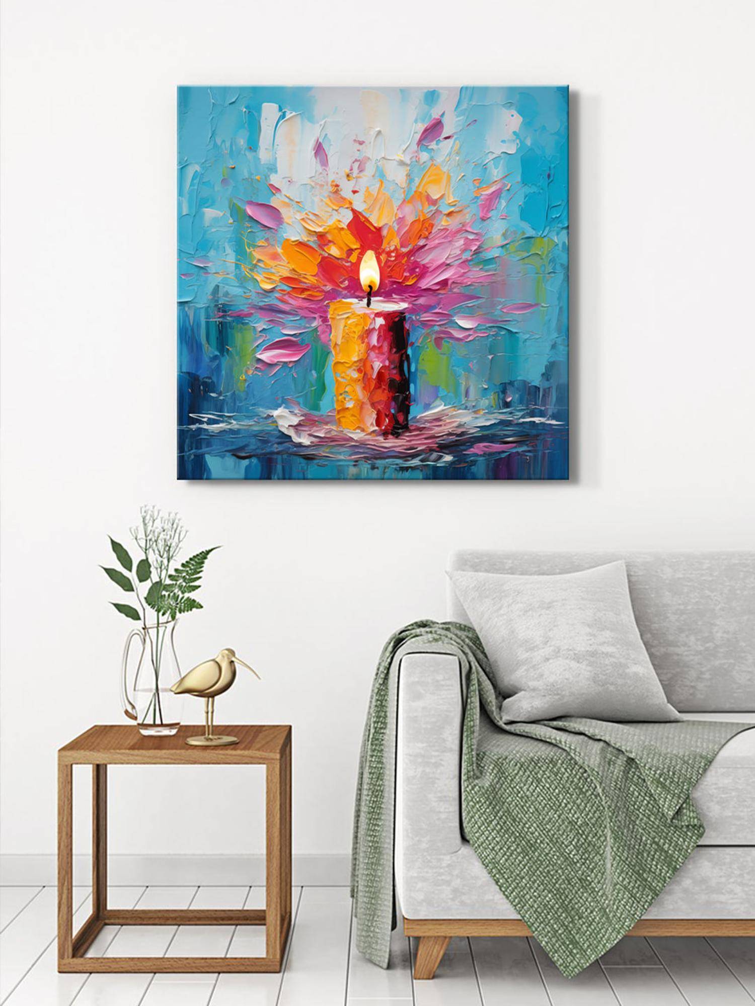 999Store Candle Abstract Canvas-Wrapped Painting