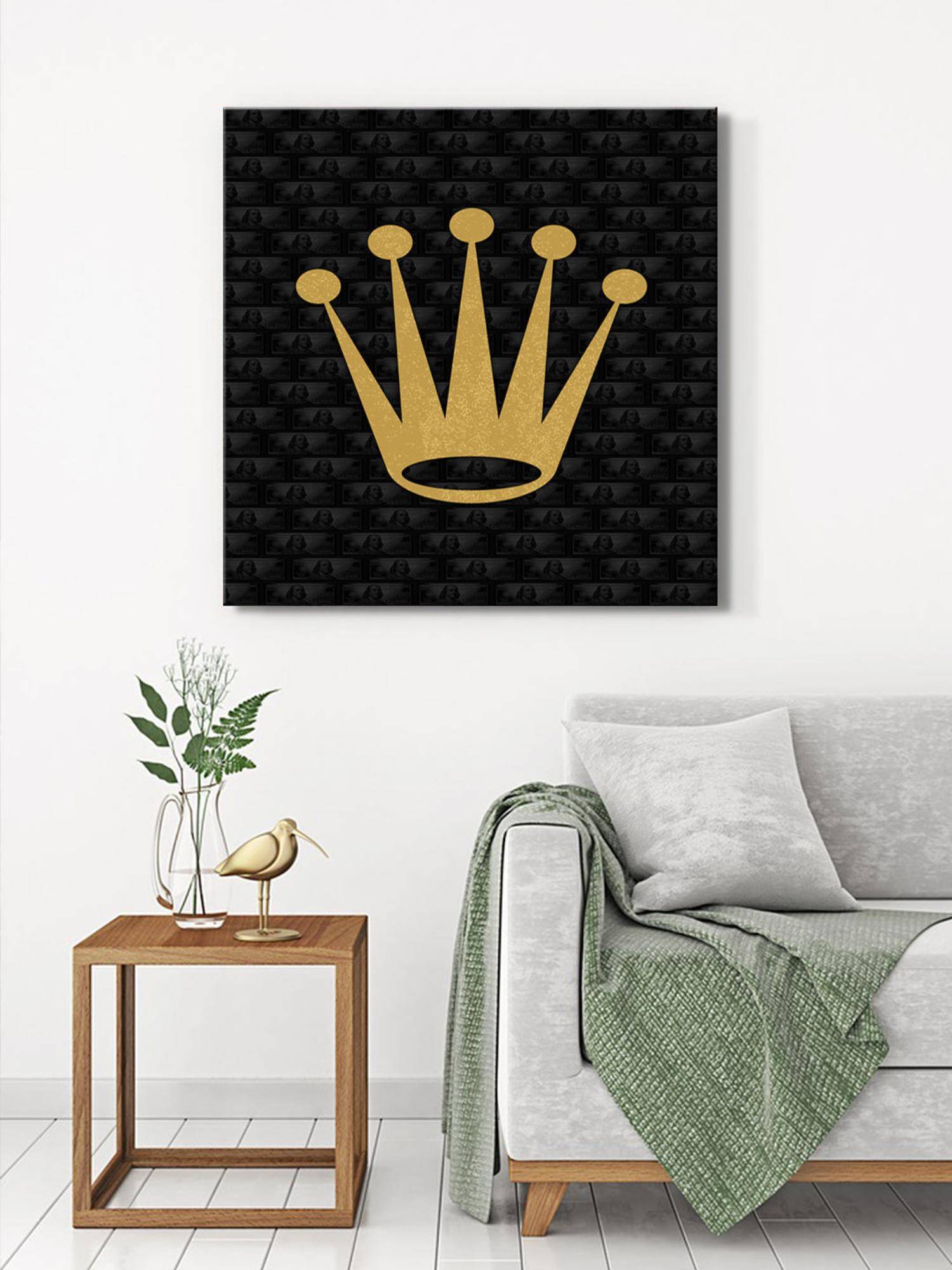 999Store Golden Crown Canvas-Wrapped Painting