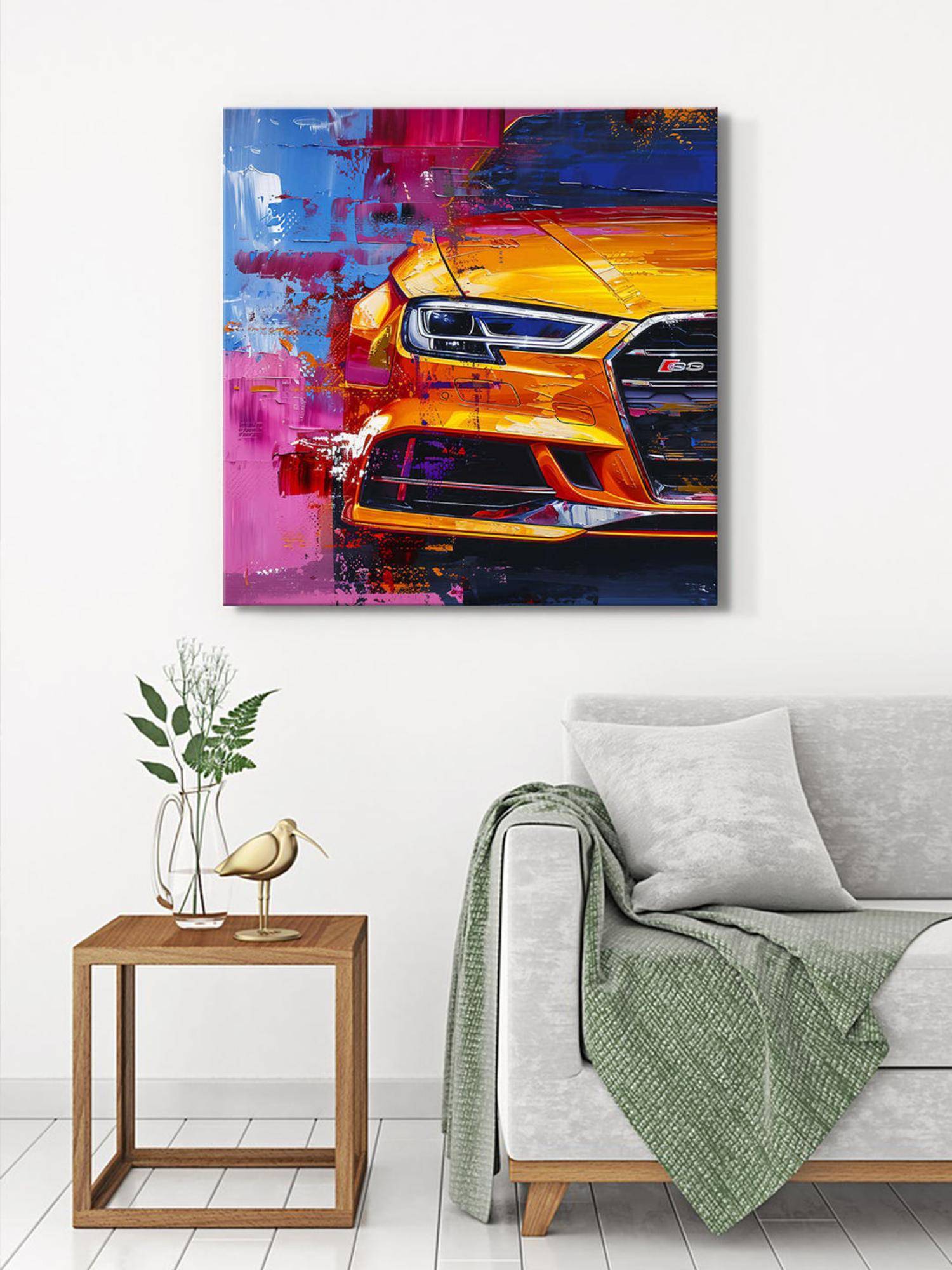 999Store Classic Car In Clouds Canvas-Wrapped Painting