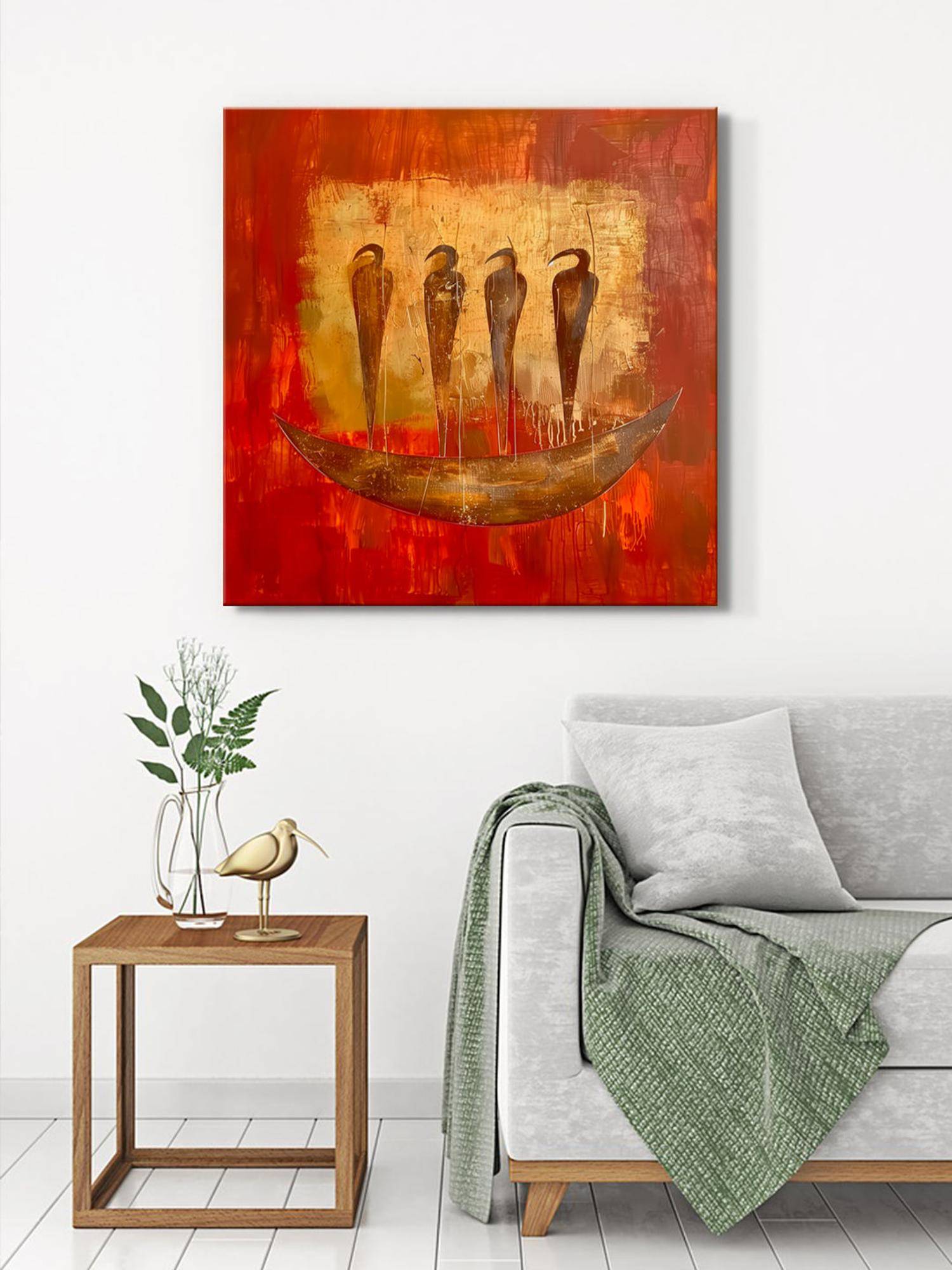 999Store Golden Angel Wings Canvas-Wrapped Painting