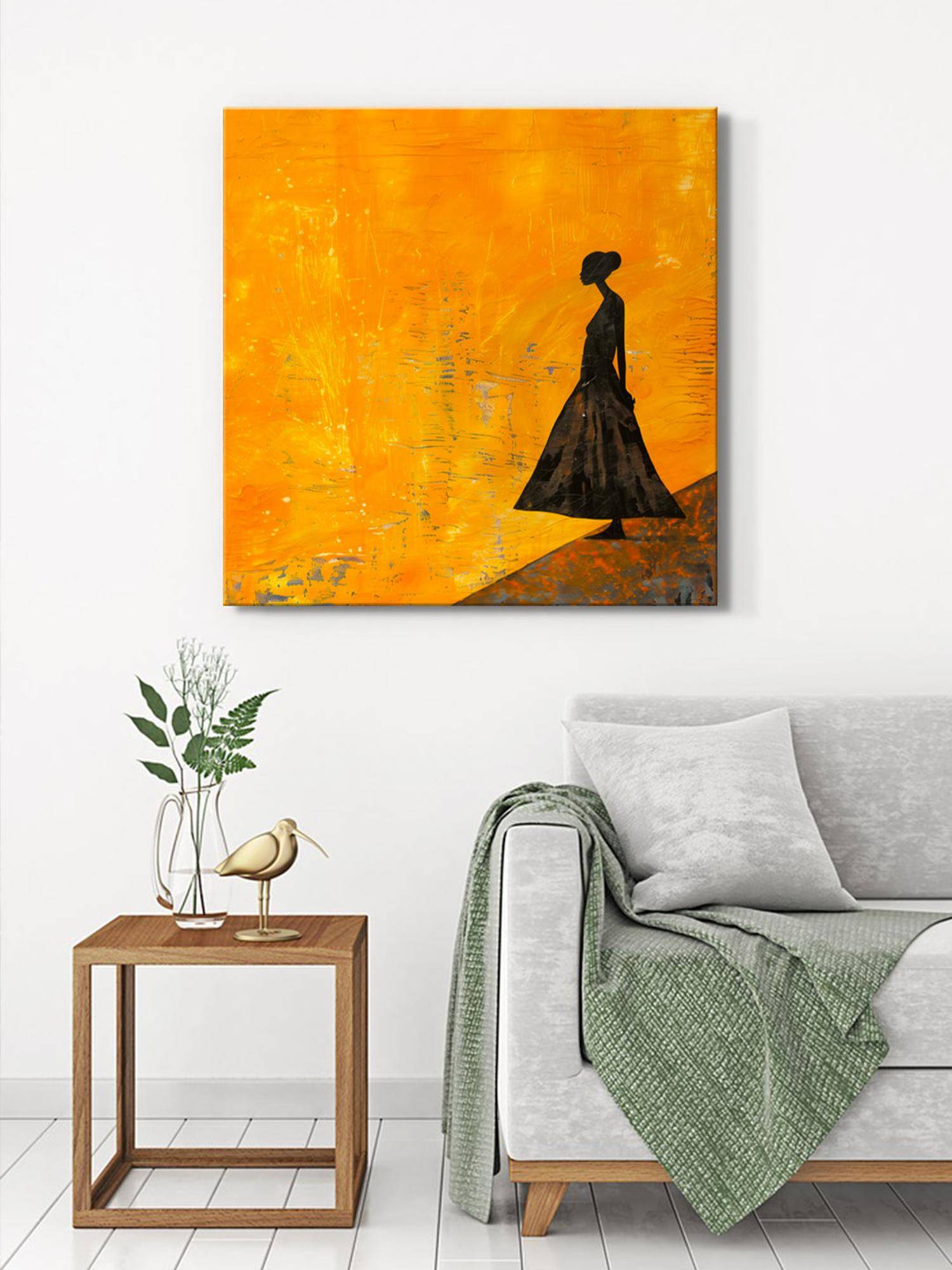 999Store Canvas-Wrapped Elegant Lady In Evening Gown Painting