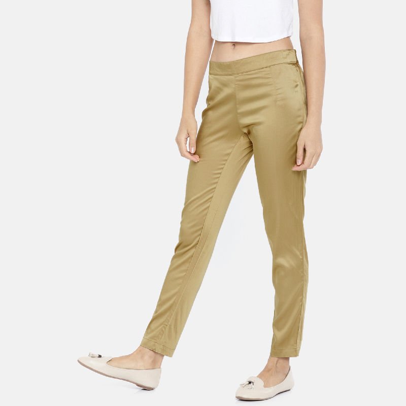 Buy VARANGA Gold Silk Womens Party Trousers  Shoppers Stop