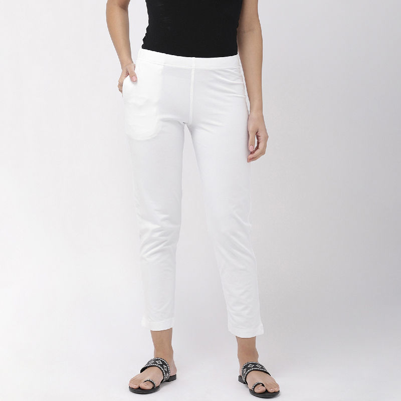 001- LuLu B White Pocketed Stretch Ankle Pant – A'Tu Jewelry and Clothing