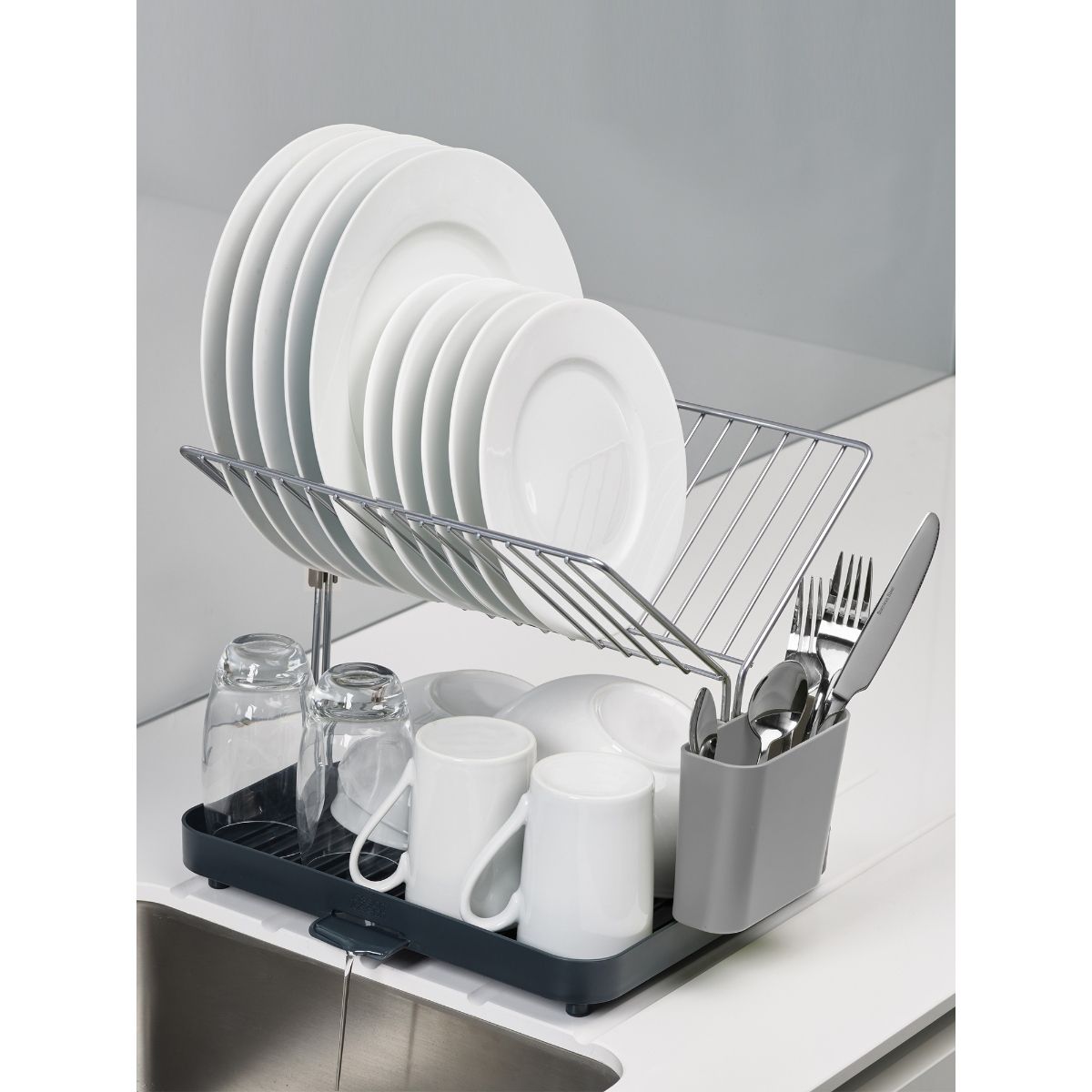 Joseph Joseph YRack Dish Rack and Drain Board Set with Cutlery
