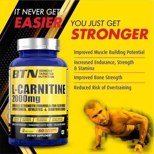 Buy BTN Sports L-Carnitine 2000 Mg, Improves Energy & Weight Management For  Bodybuilders & Athletes Online